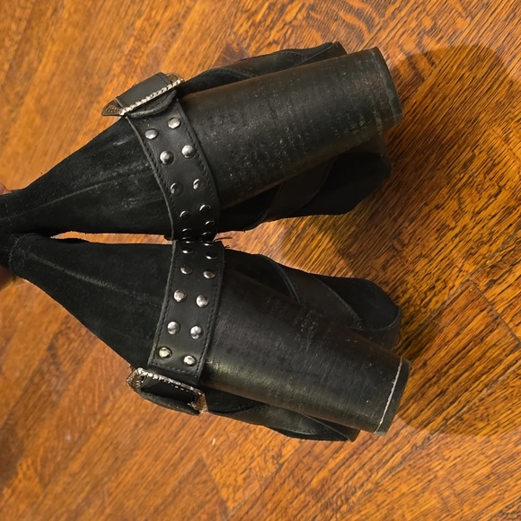 Dingo Women's Dancin Queen Black Suede Pointed Toe Mid-Calf Boots Shoes Size 9 - Picture 8 of 9